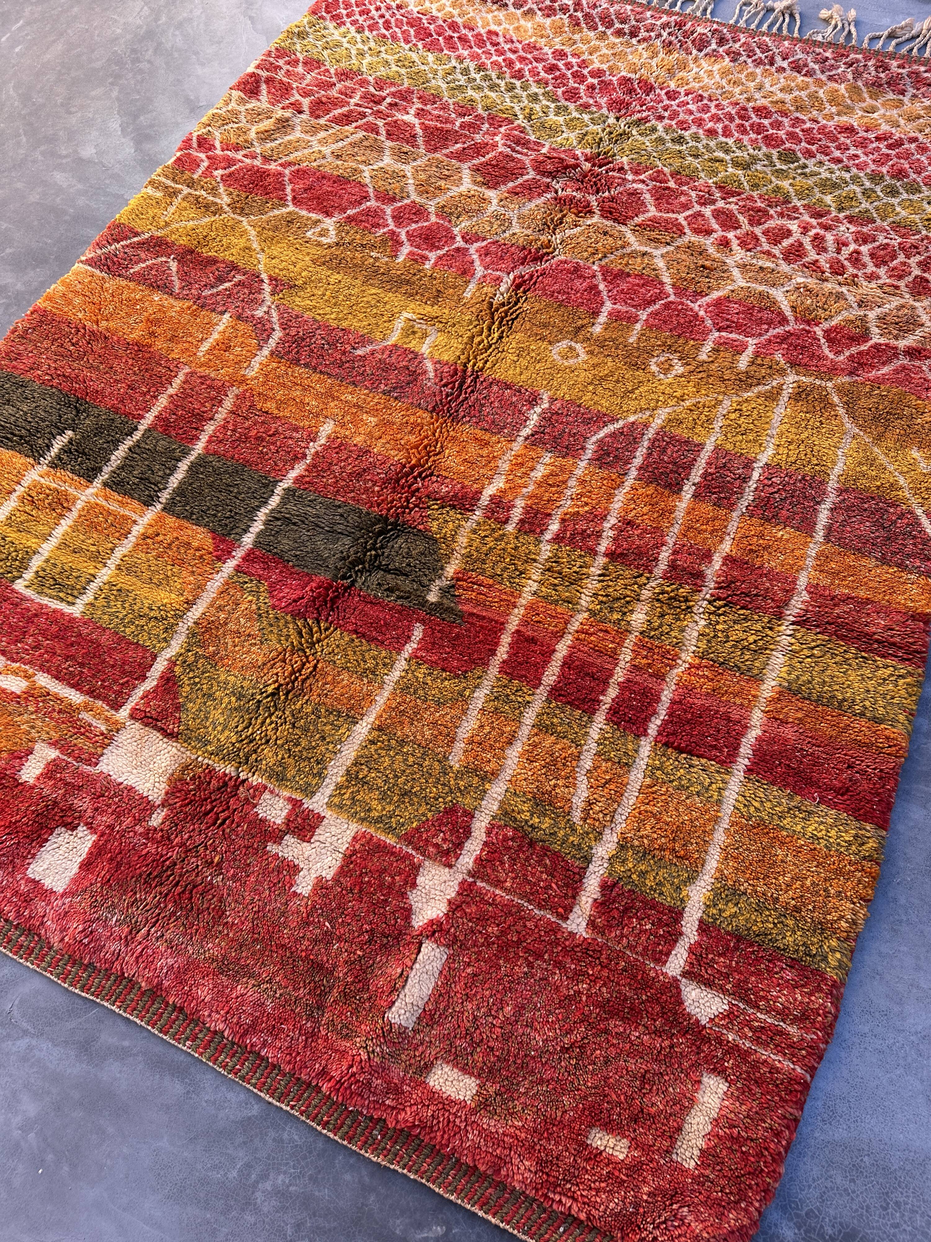 Tapis Marocain  Beni M'Rirt coloré - 217 x 302 cm