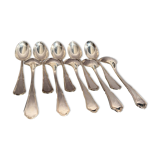 Suite of 10 teaspoons in silver metal model violin net Louis XV