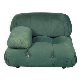 Retro "Camaleonda" armchair in green fabric, 20th-century style.