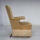 1950s, Danish armchair, furniture velour, ash wood legs.