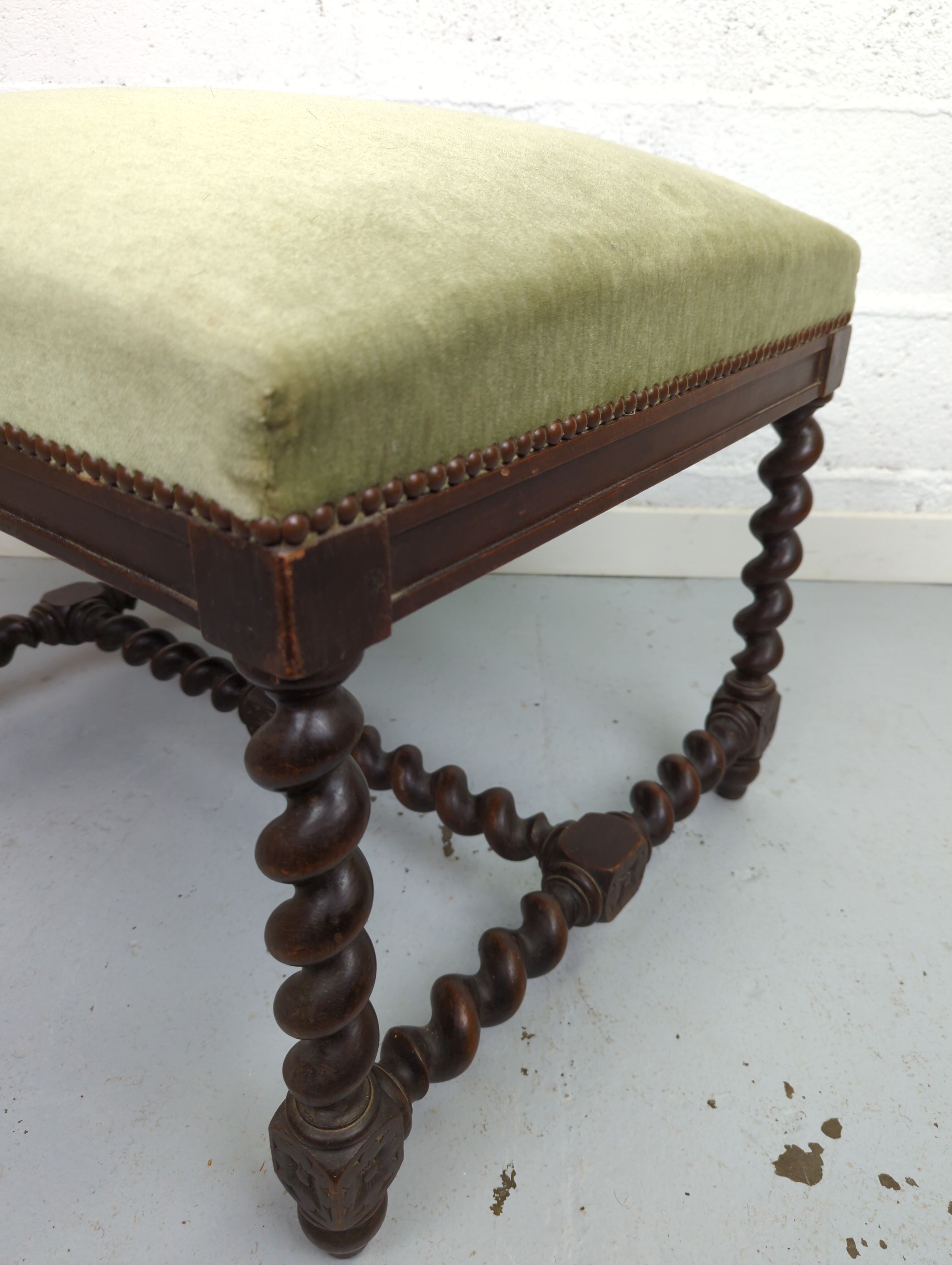 Old bench twisted wood stool