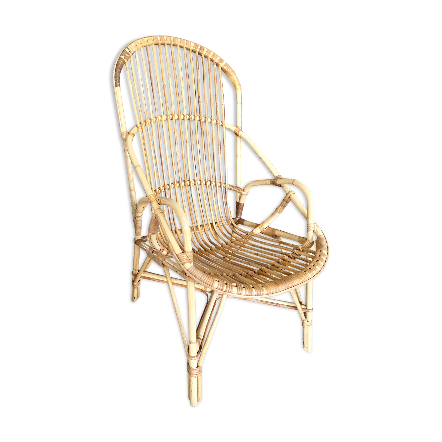 Old vintage rattan chair