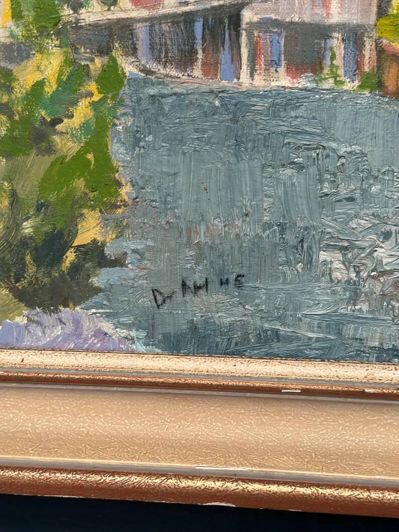 Original Swedish Oil on Canvas – "Cascade" – Signed – Vintage and Framed – 53 × 68.5 cm (20.9" × 27")