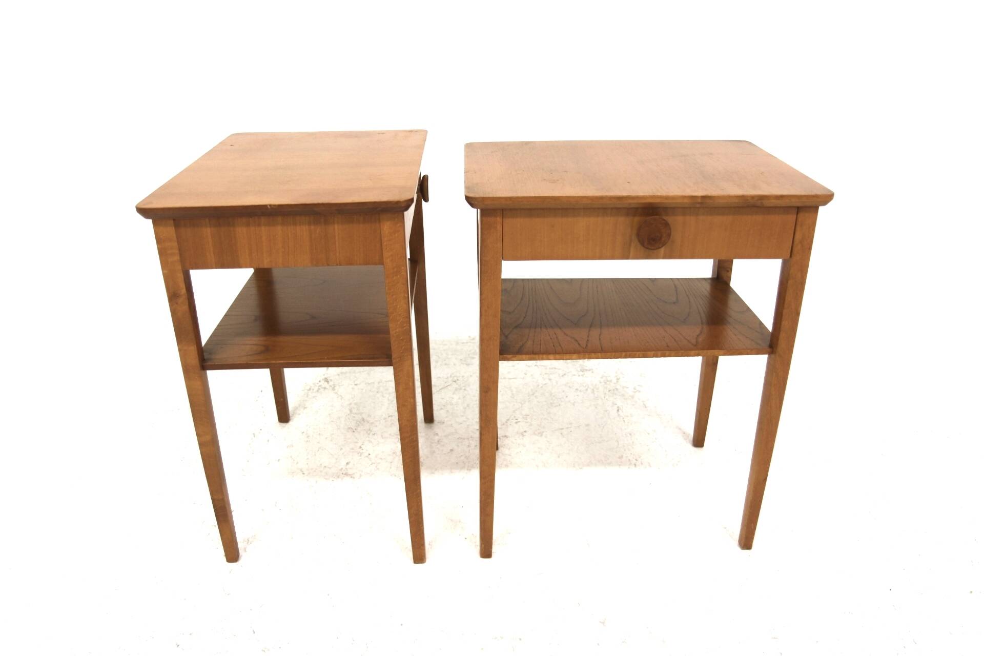 Pair of Swedish elm bedside tables, Sweden, 1950