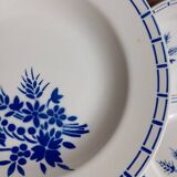 6 assiettes anciennes 1920/30 Badonviller, décor bleu