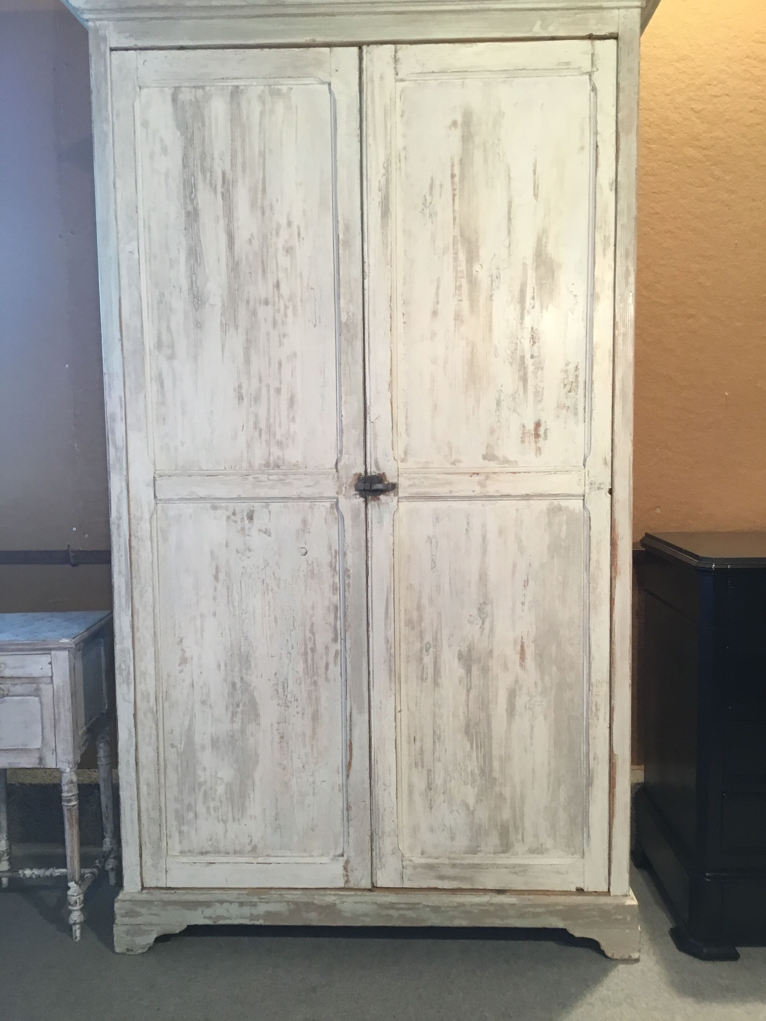 White patinated wardrobe