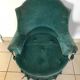 Fauteuil crapaud bleu canard en velours