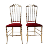 Paire de chaises Chiavarine, laiton