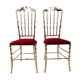 Pair of chiavarine chairs, brass