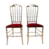 Pair of chiavarine chairs, brass