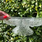 Plat sur pied en verre épais