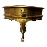 Italian wall console with vintage gilded wood shelf