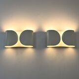 2 white "Foglio" wall lights by Tobia & Afra Scarpa for Flos, 1960s