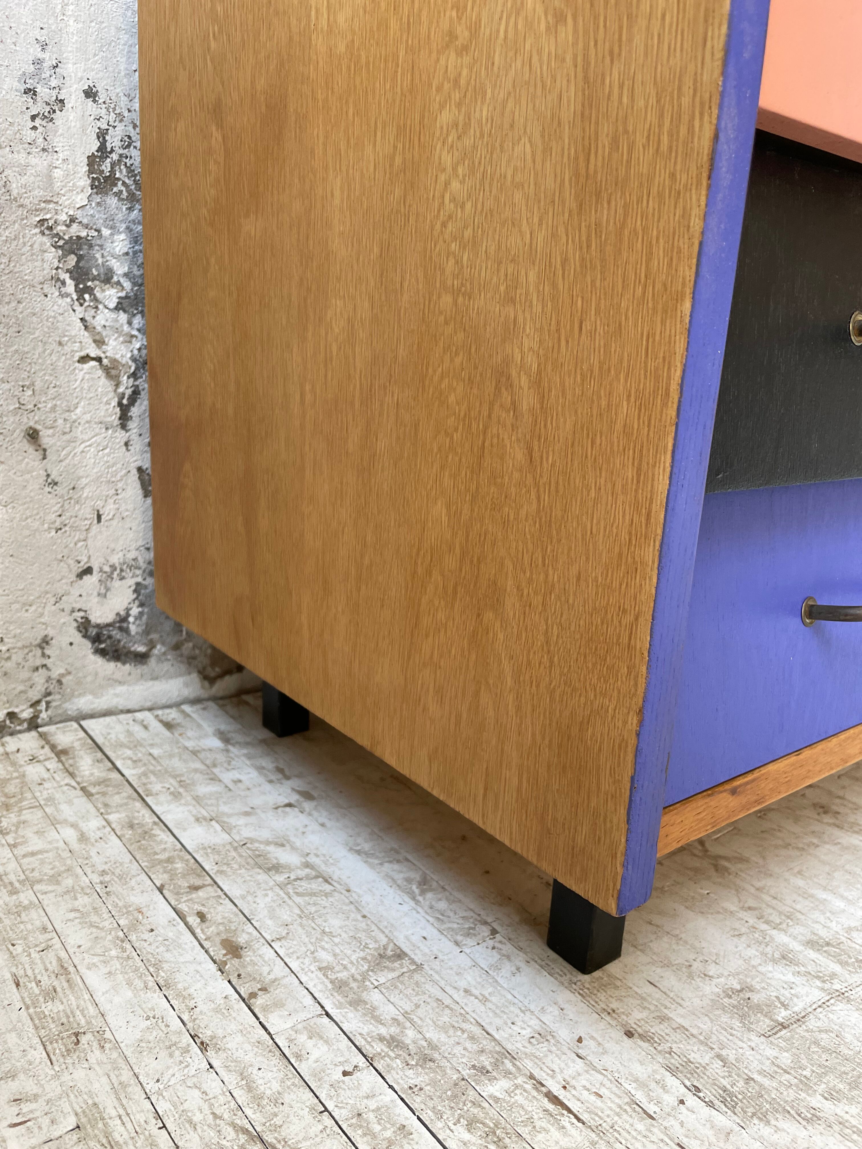 Meuble commode colorée années 60