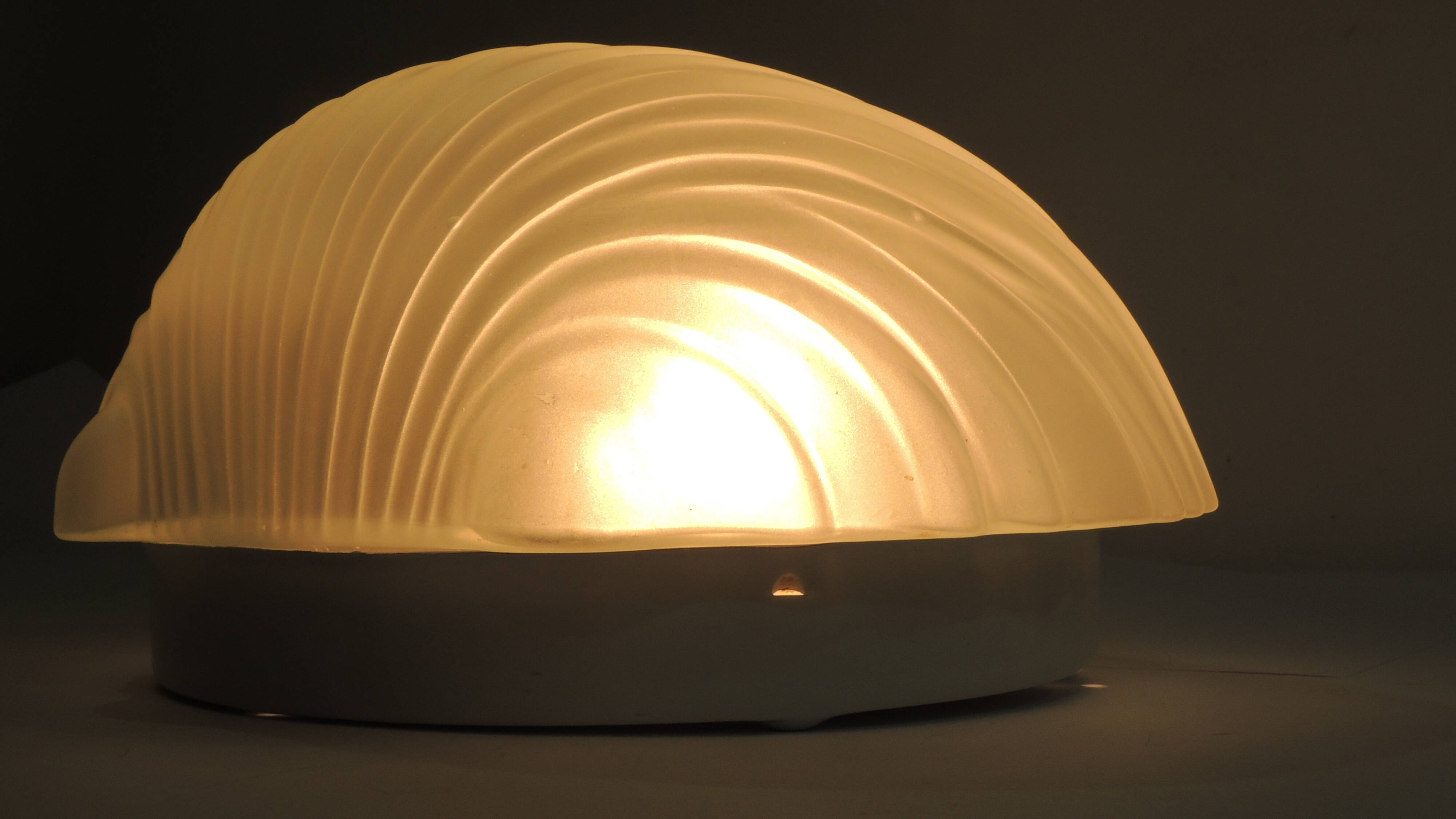 Vintage white opaline glass shell wall light – Ann wall lamp