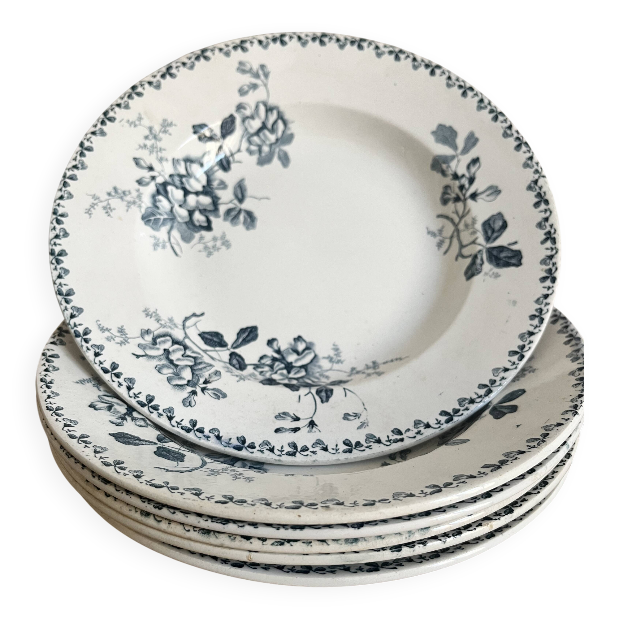 6 deep plates - Ironstone, Acacia service