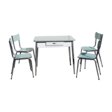 Formica water green table and chairs set