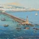 Grande gouache napolitaine : Vue de Naples. XIXè. Giuseppe Scoppa (attr.)