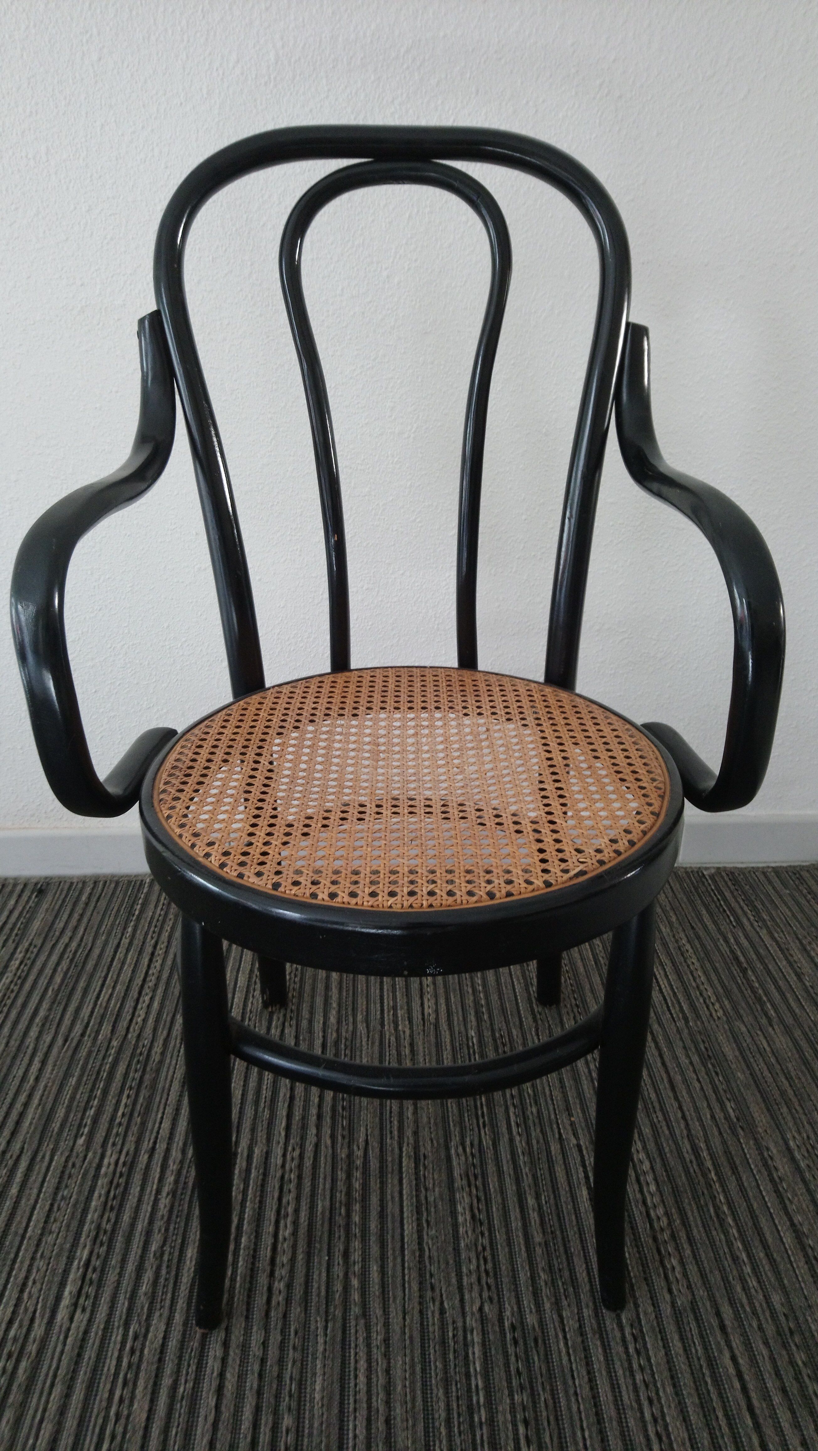 Set of 6 chairs 70s canned black bars