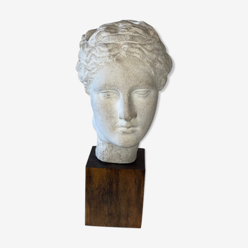 Sculpture head Greek goddess Hygie reconstructed stone