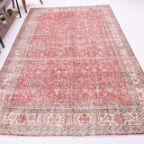 6x10 red classic floral vintage rug 314x197cm