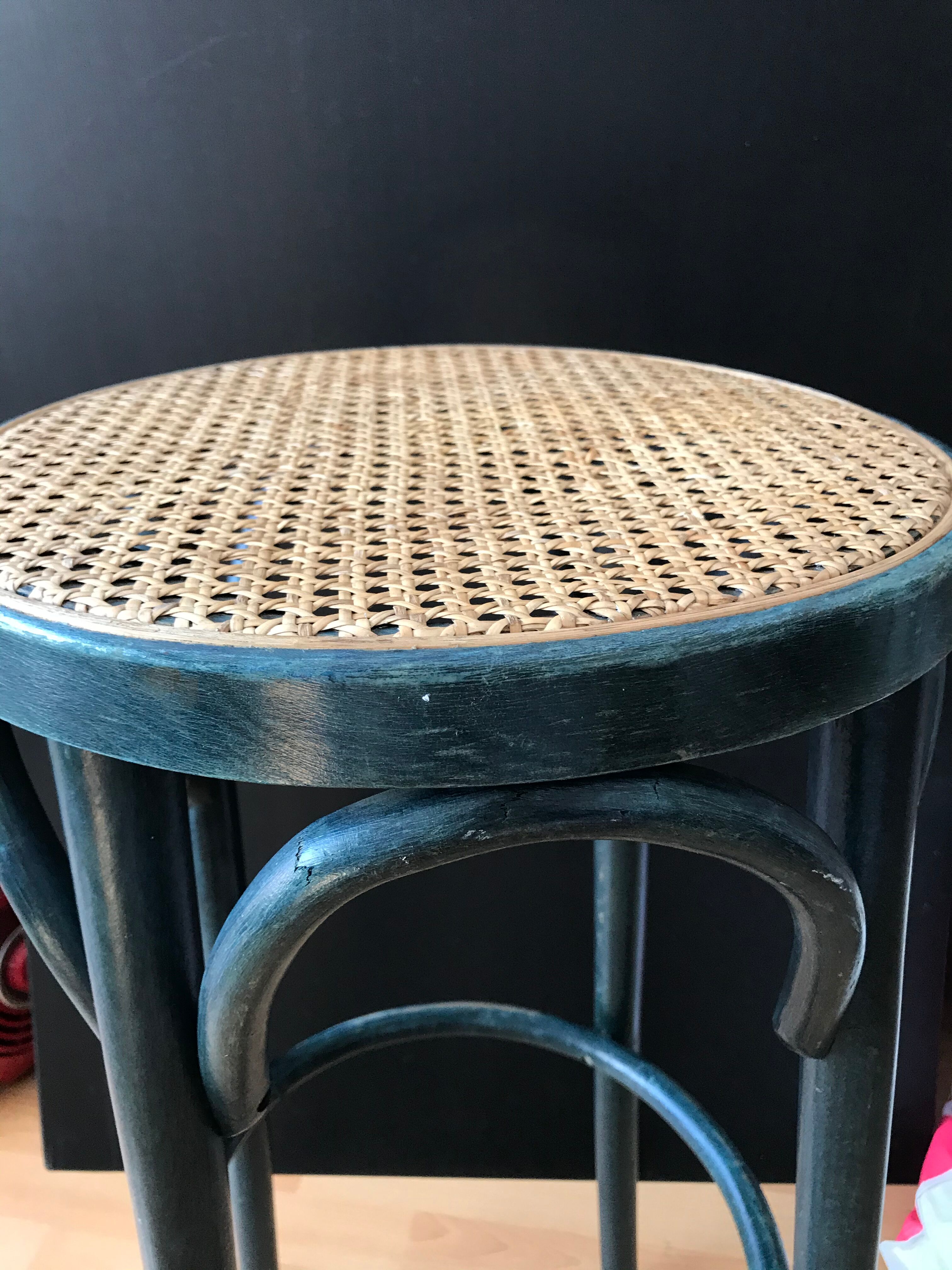 Curved wooden bar stool