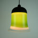 mid century PENDANT LIGHT peill & putzler 1970s green white and clear glass shade model AH 191