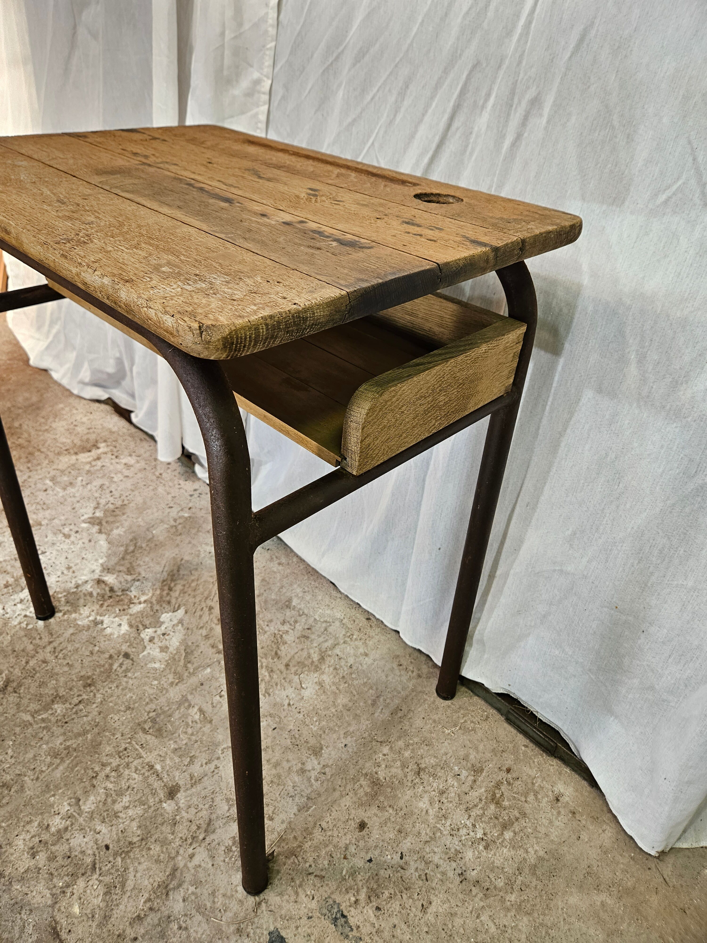 School desk 1950 one place adult size with locker