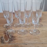 Chiseled crystal champagne flutes