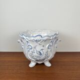 Moustier Dallier blue and white ceramic planter, 1950-1970