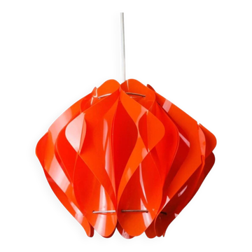 Lustre rouge des années 70 de style mid-century modern