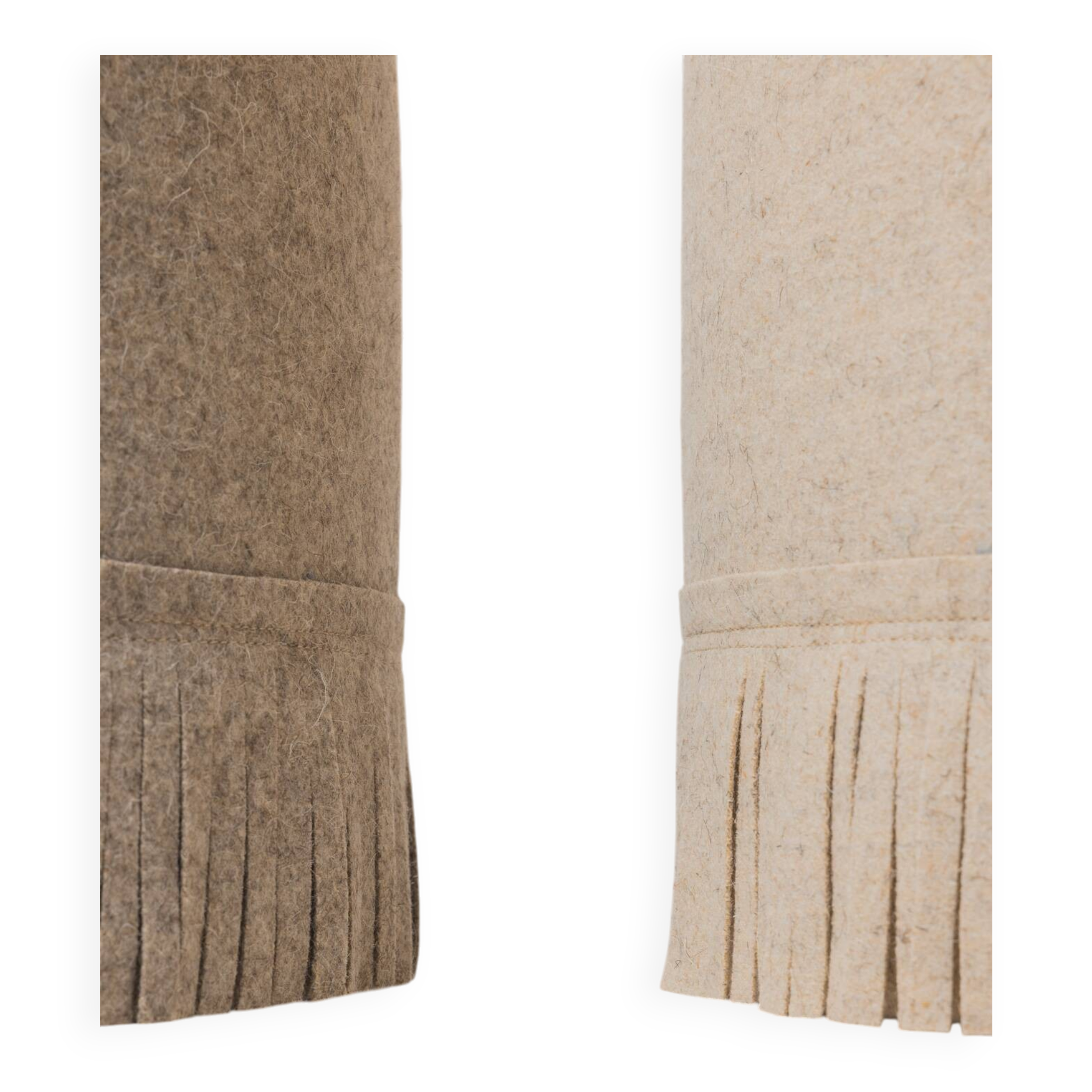 Paire de poufs en laine