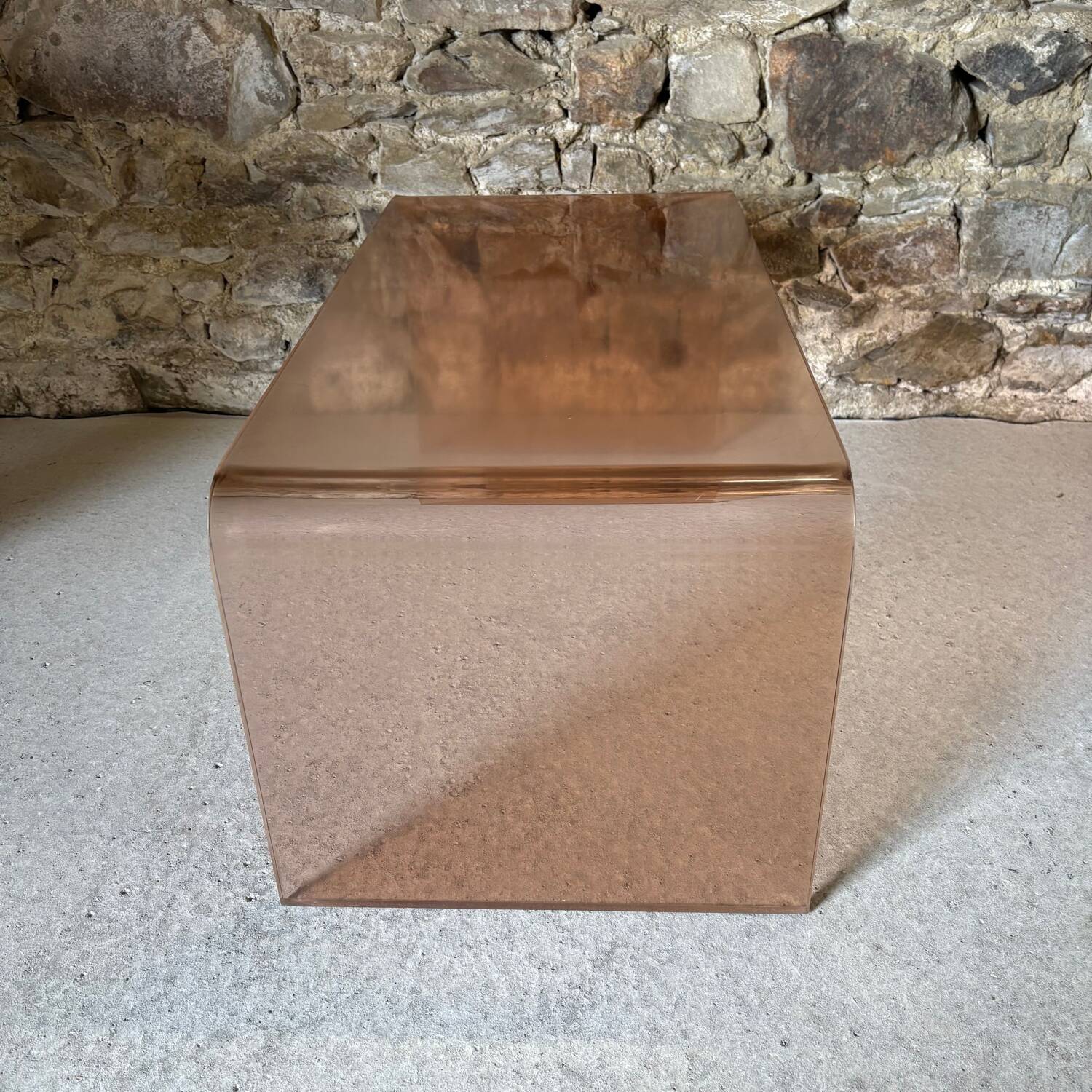 Smoked Plexiglas coffee table, 1970