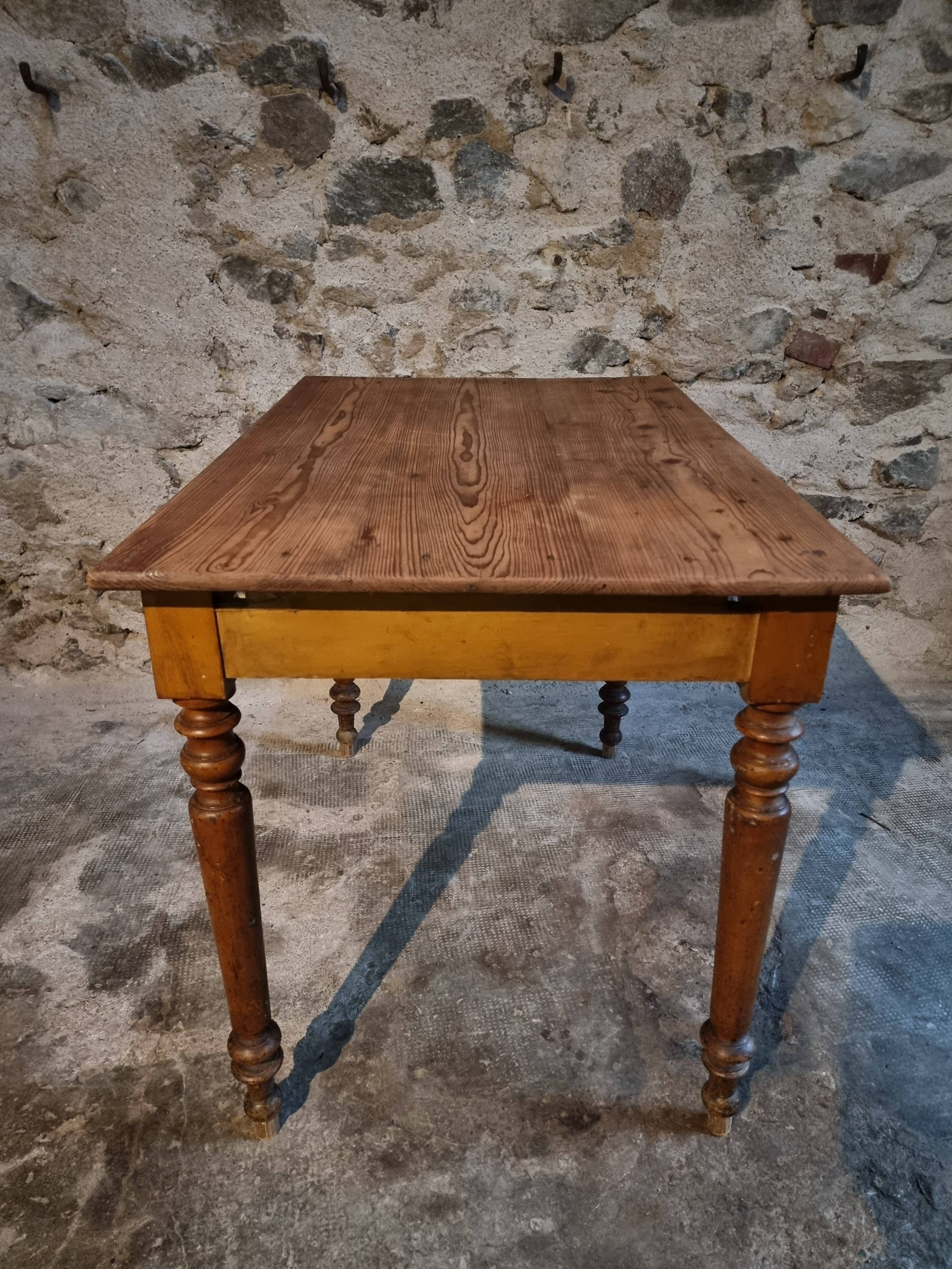Vintage French farmhouse table, 1920s–1930s