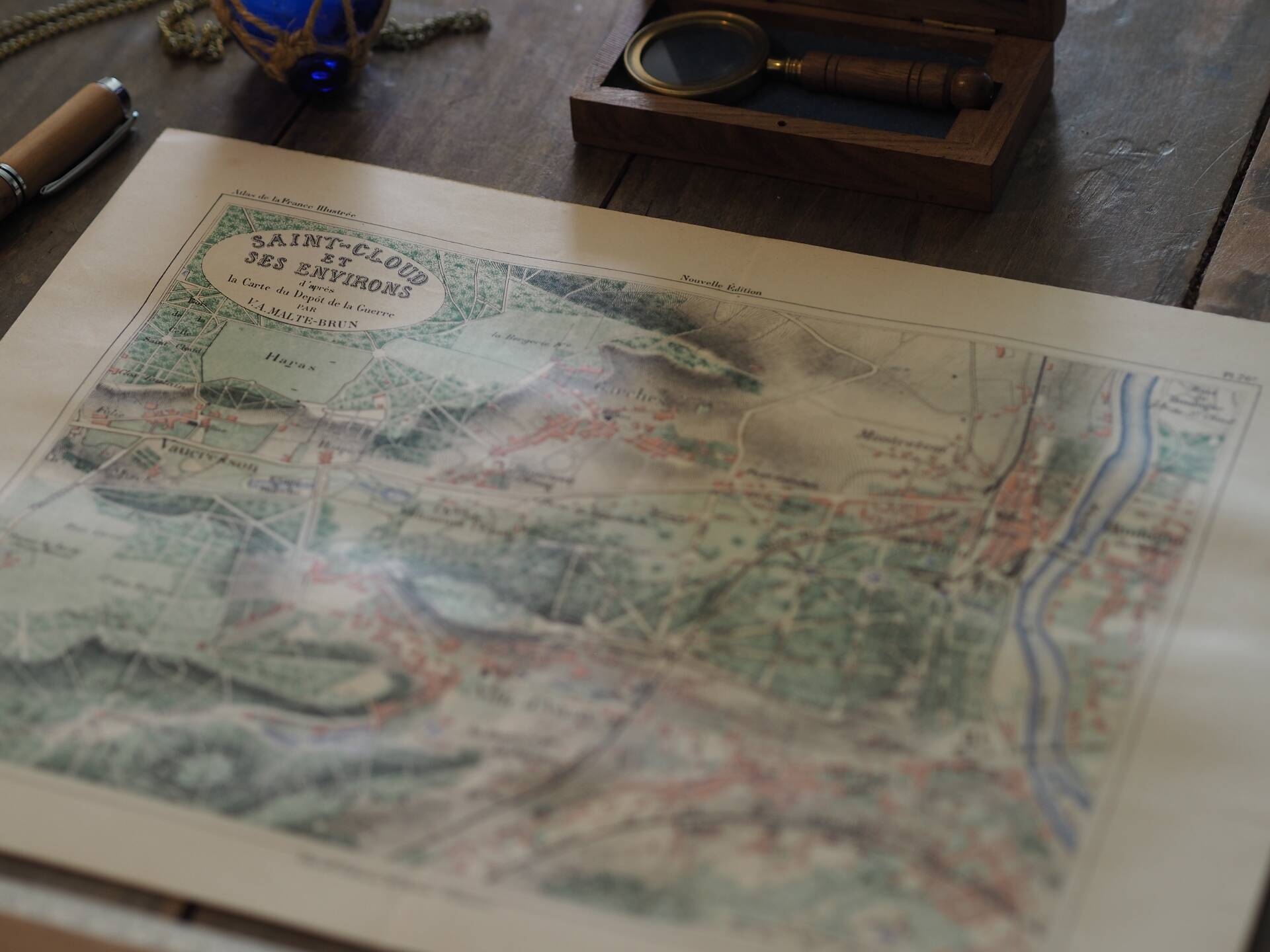 Saint-Cloud et ses environs, carte ancienne imprimée en 1883.