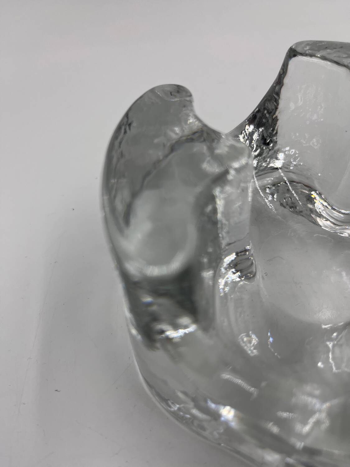 Solid glass candle holder