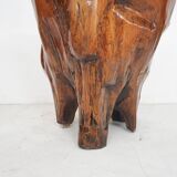 Hand carved wooden tree trunk chair, 1970's