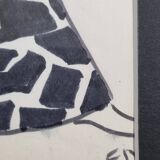 Fashion sketch, original drawing, monogrammed by Jean Eden, 70s