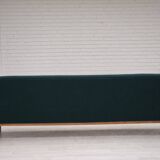 1970s, Danish 4-seater sofa, furniture wool, solid oak wood.