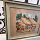 Aquarelle ancienne - Scène de Marché - École d'Indochine v. 1950
