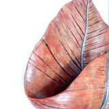 Mid-Century ceramic earthenware sconce, palm leaf shaped