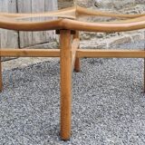 Scandinavian design coffee table, solid wood and glass, vintage, 70s