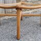 Scandinavian design coffee table, solid wood and glass, vintage, 70s
