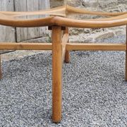 Table basse design scandinave, bois massif et verre, vintage, années 70