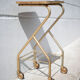 Metal wheeled tray with formica top, vintage wheeled cabinet, vintage side table