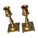 Pair of English golden candle holders