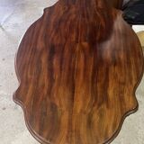 Large Louis Philippe period mahogany fiddle-shaped pedestal table, 19th century