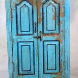 Armoire en teck birman avec patine bleue d'origine