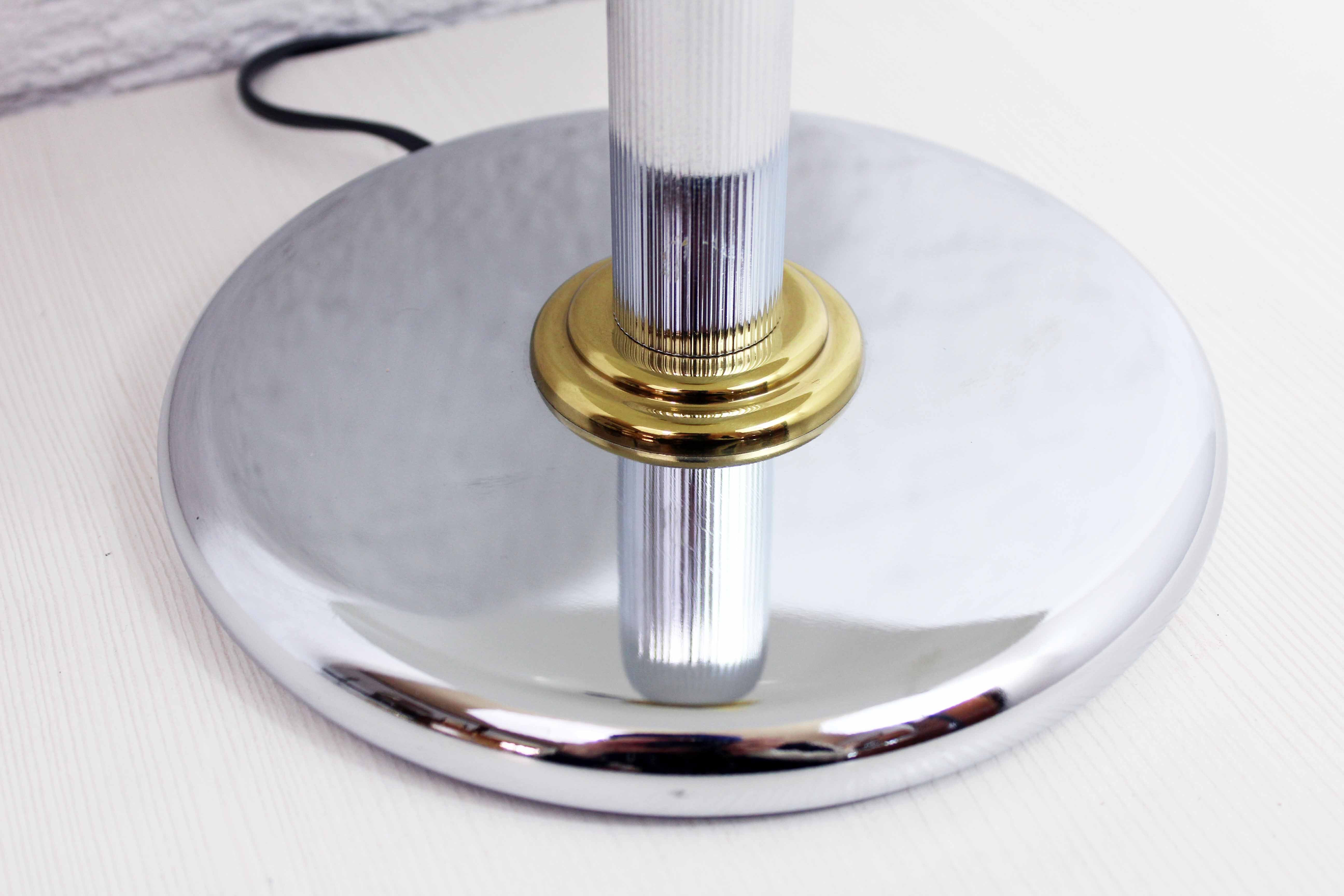 Lampe champignon en métal chromé