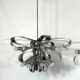 Mid-century pair of Italian chrome chandeliers from 70